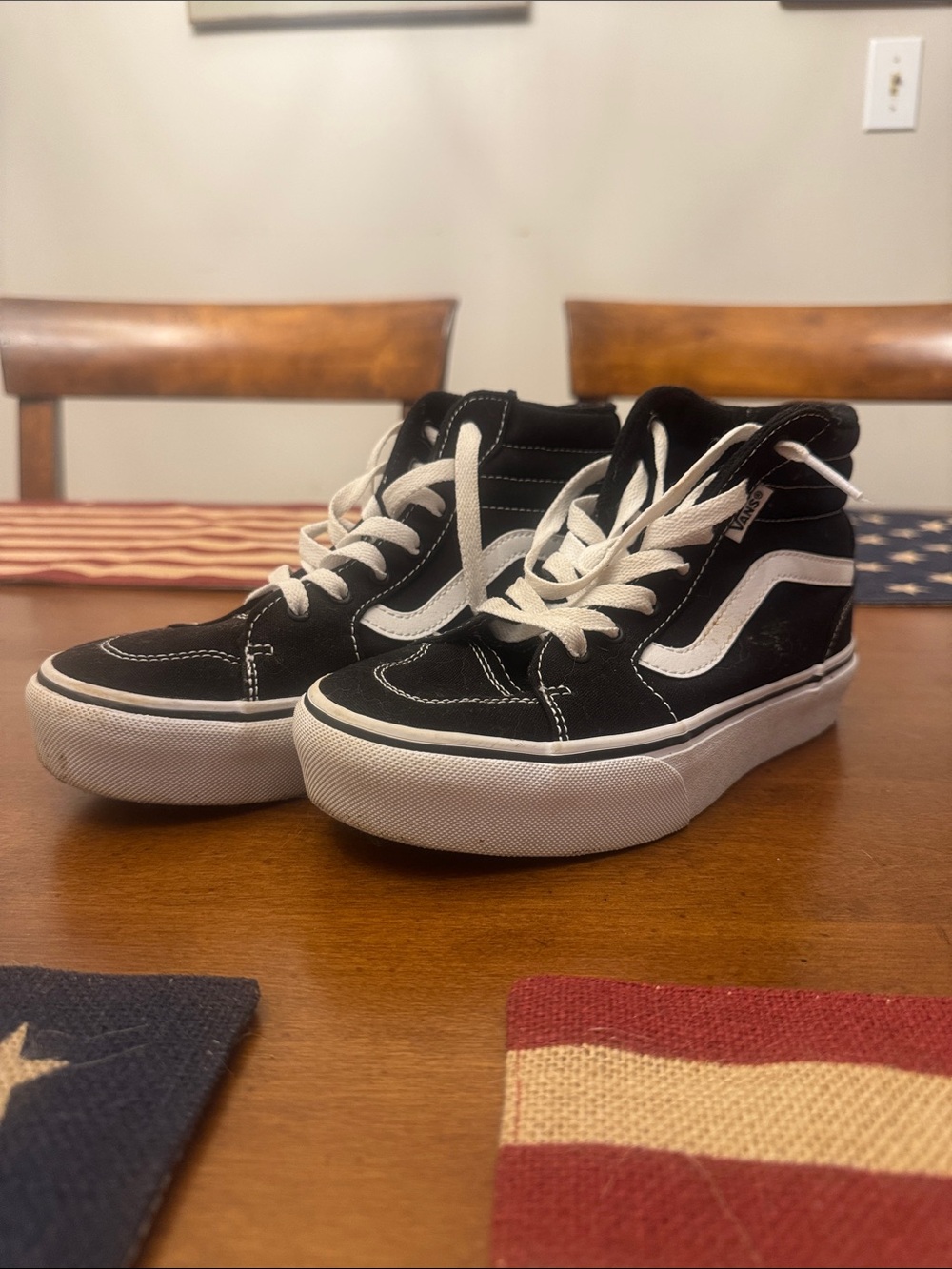 Vans Black & White High-Top Skate Sneakers